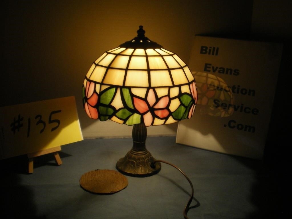 Lamp with Stained Glass Shade