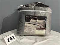 Quilted Velour King Size Coverlet Set