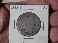1893 S (rare date) 90% SILVER Barber Half Dollar