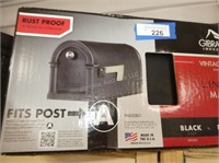 Black plastic standard mailbox - NIB