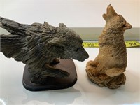 Two Wolf Statuettes