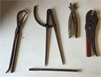 Vintage blacksmith and tool set