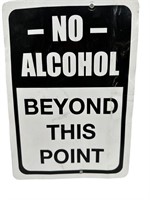 NO ALCOHOL BEYOND THIS POINT Metal Tin Sign