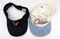 (2) HOUSTON TEXAS AUTOGRAPH HATS