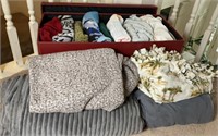 Storage Bench with Throw Blankets