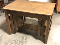 Oak Mission Style Library Table