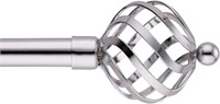Twisted Cage Finials Window Curtain Rod, 66-120 In