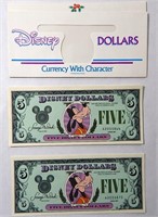 (10) Disney 1987 $5 Goofy Consecutive #s