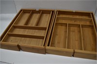 Two Bamboo Expandable Drawer Organizers