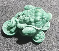 Green Stone Frog w/ Coins