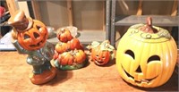 Lot of 4 Pumpkin Decorations