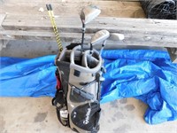 TAYLOR MADE GOLF BAG AND CLUBS