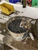 Bucket of 3" Galvanized Roofing Nails w/ Washer