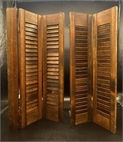 Vintage Wooden Louvered Bifold Shutters