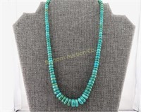 18-1/2" Turquoise Rondelle Bead Necklace