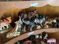 4th shelf safari figurines plus wades as found