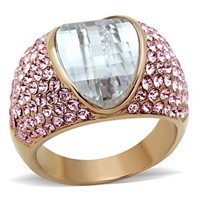 14k Rose Gold-plated White Sapphire Ring