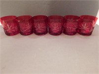 Cranberry Crystal Tumblers