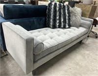 Gray Upholstered Bed Bench