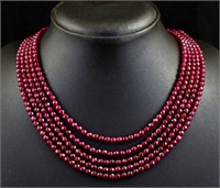 702.30 cts Natural Ruby Beads Necklace