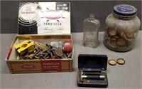 Cigar Box/ Razor/ Bottle Caps