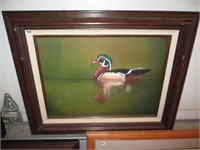 Oil on Canvas Wood Duck