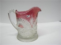 Flashed Ruby Vintage Water Pitcher