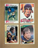 Jack Youngblood HOF 4 Cards 1973 1975 1978 1984