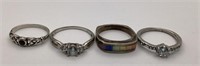4 sterling silver rings-stamped 925