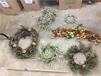 6 fall wreaths.  All in good condition