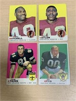 1969 Topps NFL Cards (lot of 4); Taylor, Otto,
