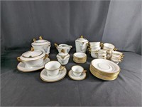 White Porcelain Tea Set w/ Gold Accents