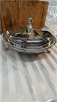 Vintage Chafing Dish Casserole W Lid 11"