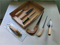 Hand tools, trowel, drywall saws, knives