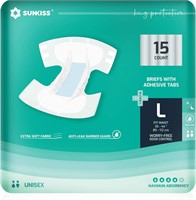 SUNKISS TrustPlus Adult Diapers  Large 15 Count