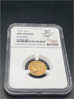 1914 $2.50 Indian Head Graded Gold Coin