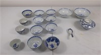 White and blue fine China collection