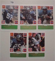 10 different 1986 McDonald's Detroit Lions green