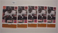 FIve1986 McDonald's Walter Payton orange tab cards