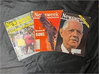 Lot of 3 Vintage Newsweek Magazines