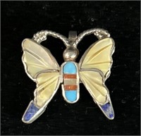 NATIVE AMERICAN INLAY BUTTERFLY PENDANT