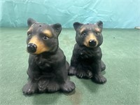 Vintage Black Bear Salt Pepper Shakers Mountain