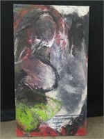 Signed large abstract painting on canvas