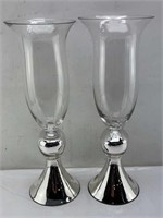 Pair of 20in glass vases