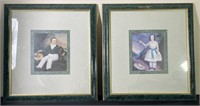 Pair of Children Folk Art Framed