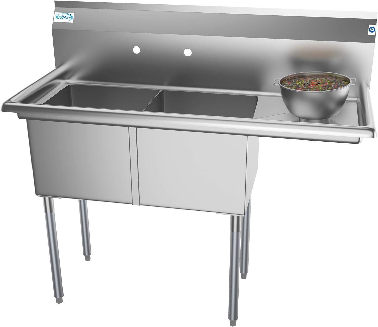 KoolMore 2 Compartment Commercial Utility Sink