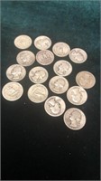 Lot of 16 Silver Quarters 1941