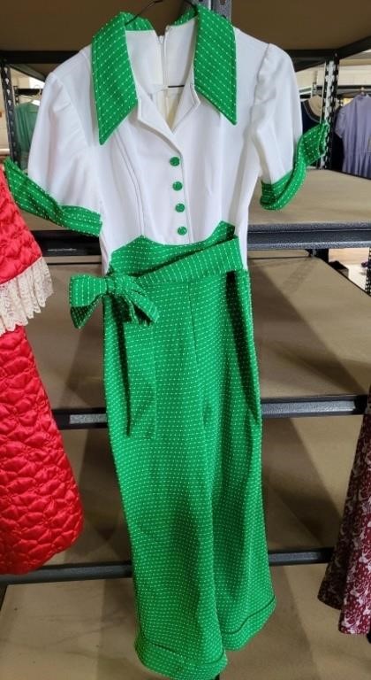 VTG Green Polka Dot Jumpsuit - Note