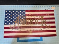 Hand made wooden flag