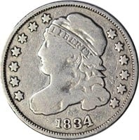 1834 CAPPED BUST DIME - GOOD